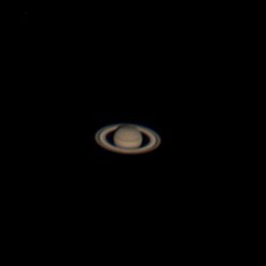天体望遠鏡で眺める土星